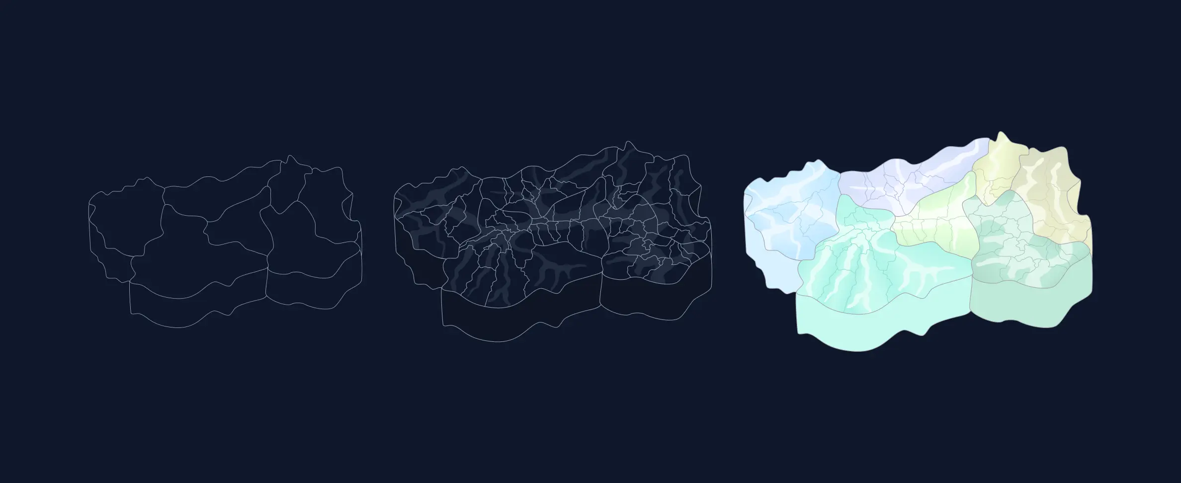 The map representing Aosta Valley to show and help explain the different zones.